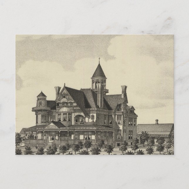 Residence of John D Knox, Topeka, Kansas Postcard (Front)