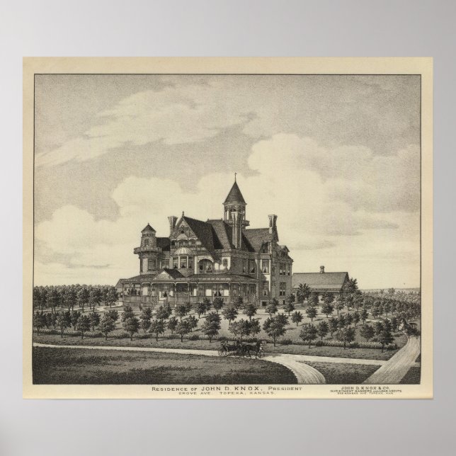 Residence of John D Knox, Topeka, Kansas Poster (Front)