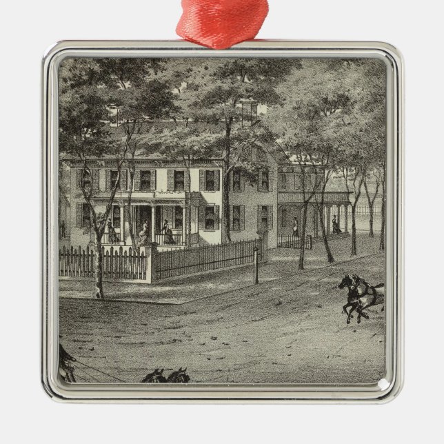 Residence of John S Rogers in Manasquan, NJ Metal Ornament (Front)