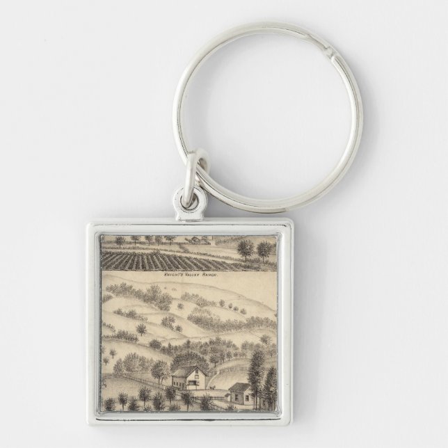 Residence of Joseph Alexander, Mendocino Keychain (Front)