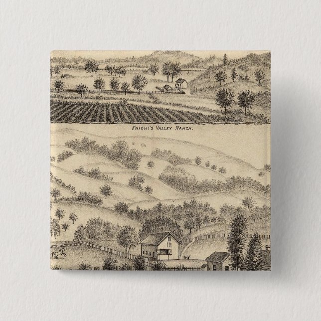 Residence of Joseph Alexander, Mendocino Pinback Button (Front)