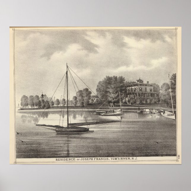 Residence of Joseph Francis, Tom's River, NJ Poster (Front)