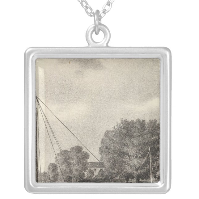 Residence of Joseph Francis, Tom's River, NJ Silver Plated Necklace (Front)