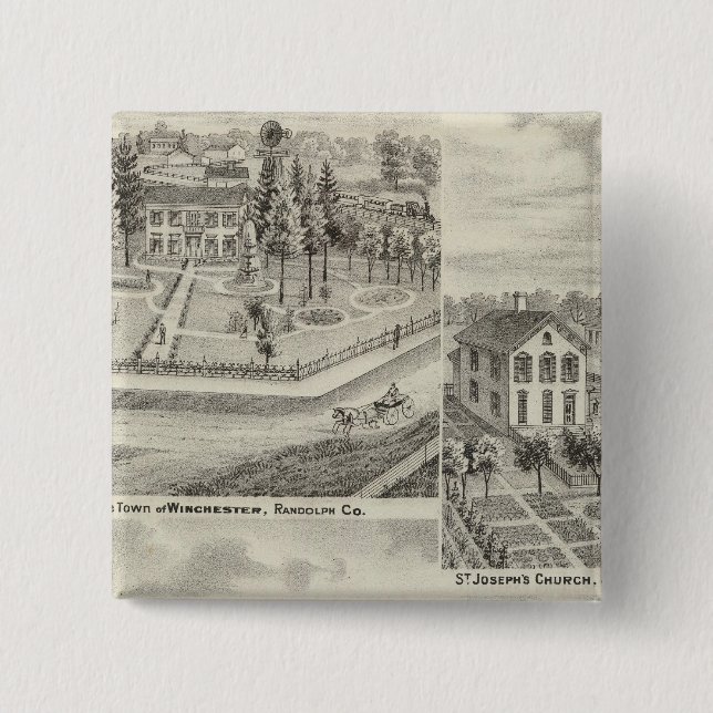 Residence of Milton Thornburgh Fayette Co Button (Front)