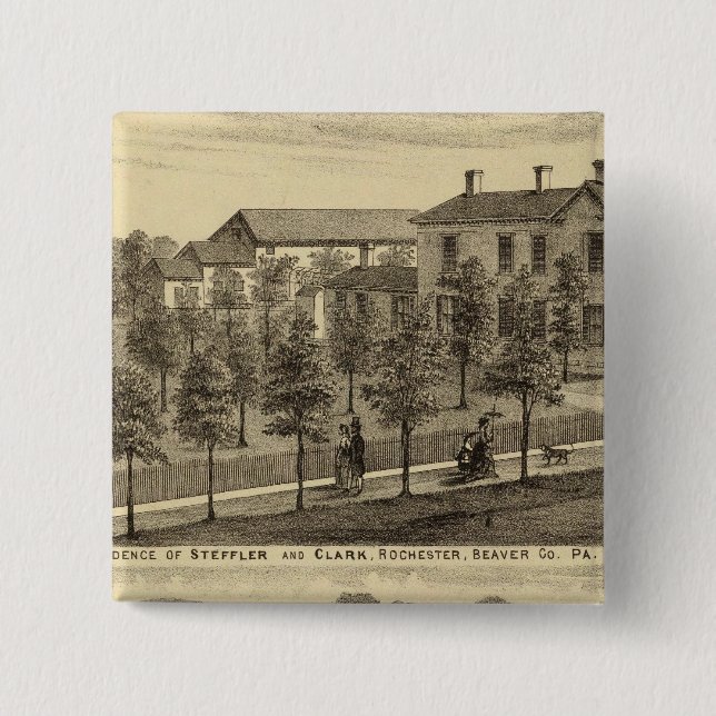 Residence of Steffler and Clark, Rochester Button (Front)