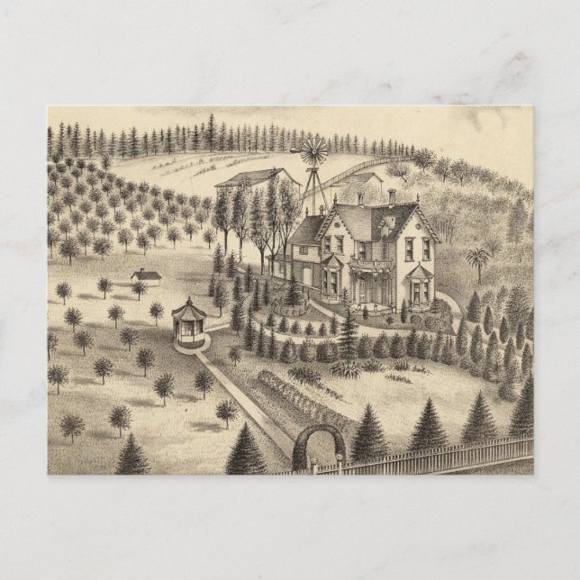 Residence of WH Pepper, Petaluma Tp Postcard (Front)