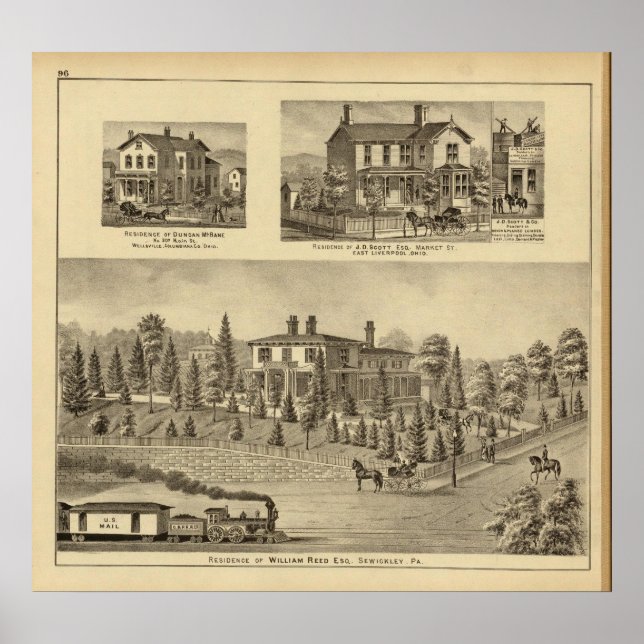 Residence of William Reed , Sewickley Poster (Front)