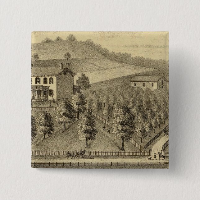 Residence of William Schrader Pinback Button (Front)