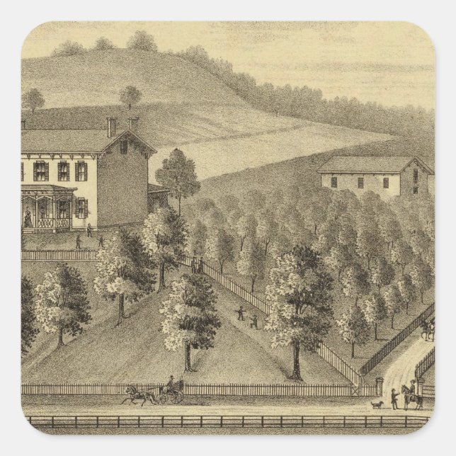 Residence of William Schrader Square Sticker (Front)