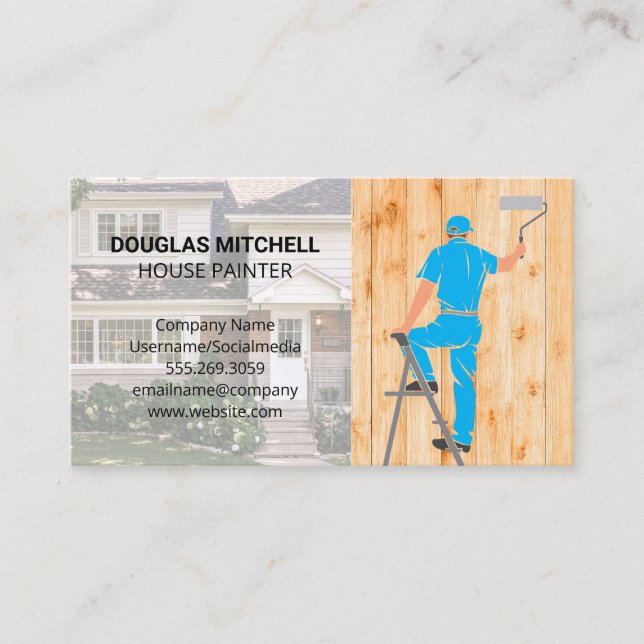 Residence | Painter on Ladder Business Card (Front)