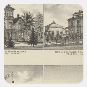 Residences, Abilene, Kansas Square Sticker