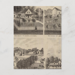 Residences and Barns, Minnesota Postcard