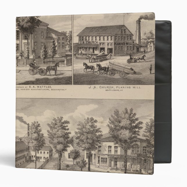 Residences and factory in Bennington 3 Ring Binder (Front/Inside)