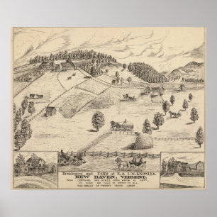 Residences and farm in New Haven Poster