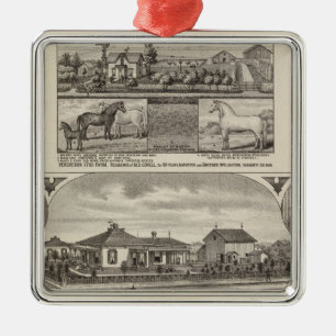 Residences and Farms, Wellington, Kansas Metal Ornament