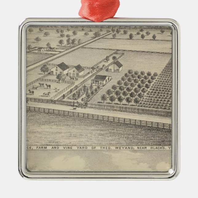 Residences, Black's Station Metal Ornament (Front)