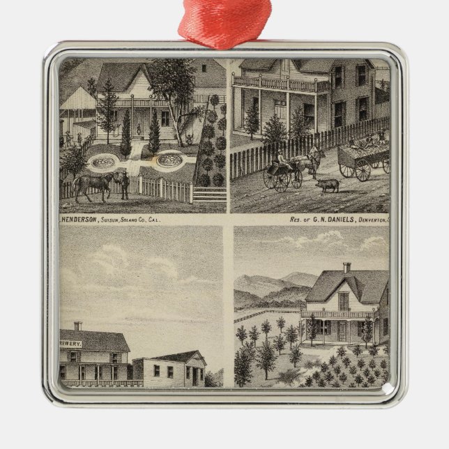 Residences, Brewery, ranch Metal Ornament (Front)
