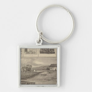 Residences, buildings & churches keychain