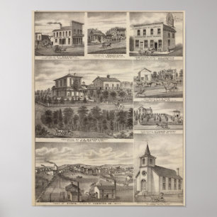 Residences, businesses, and Town of Eyota Poster