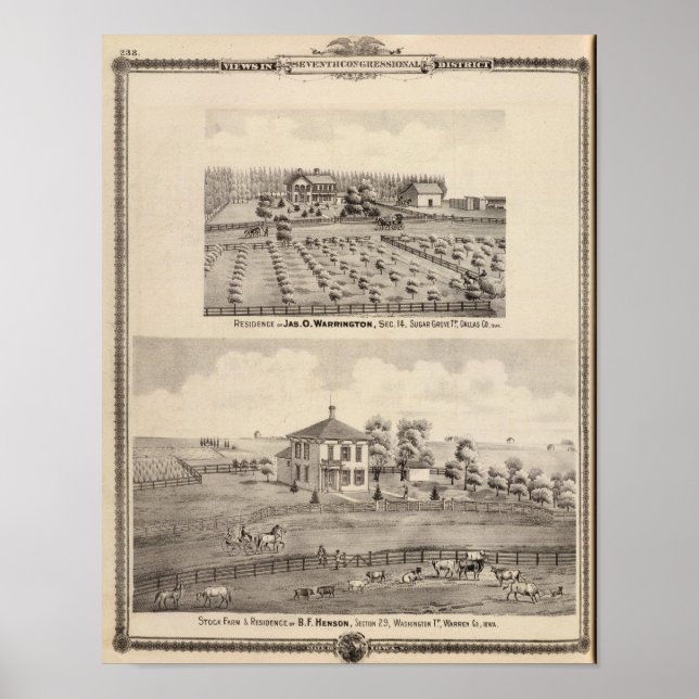 Residences & farm of Warrington Poster (Front)