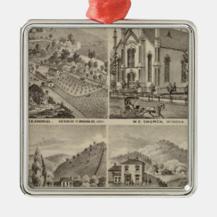 Residences, Farms, Brewery and Stable, Minnesota Metal Ornament