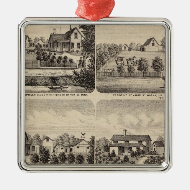 Residences, Minnesota 2 Metal Ornament (Front)