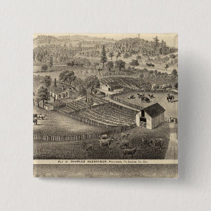 Residences of Charles Alexander Pinback Button