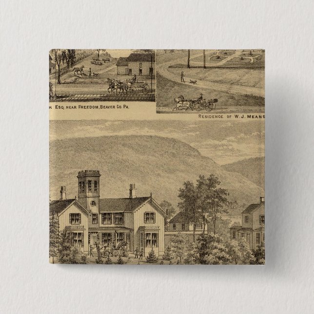 Residences of HJ Murdoch Pinback Button (Front)
