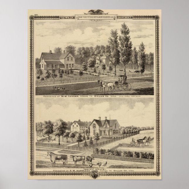 Residences of MM Conger and GW Harrison Poster (Front)