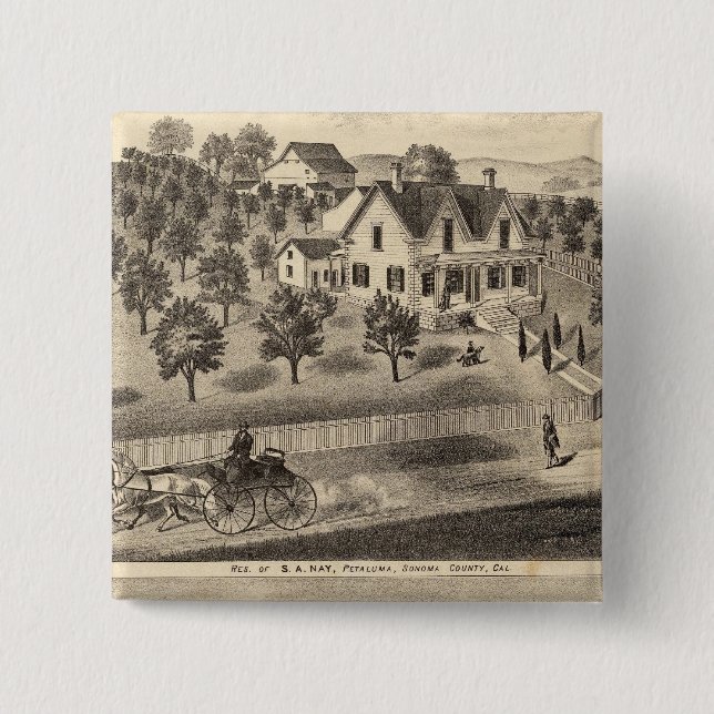 Residences of SA Nay and DM Winans Pinback Button (Front)