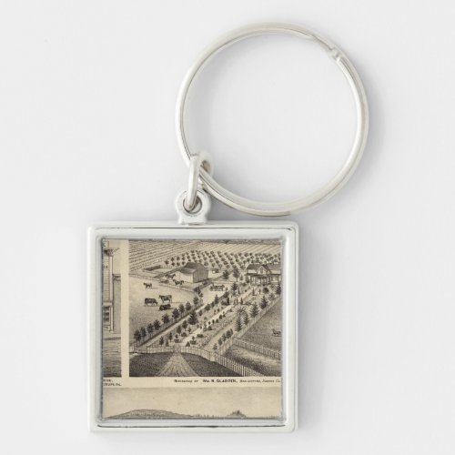 Residences of Wm N Gladden and Mrs Ina B Miller Keychain