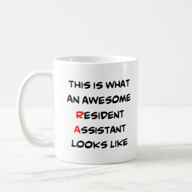 resident assistant, awesome coffee mug (Left)