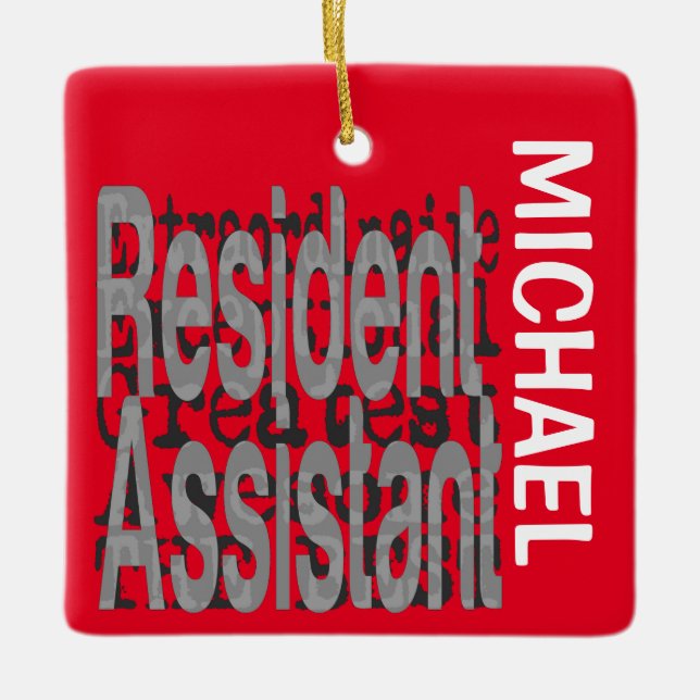 Resident Assistant Extraordinaire CUSTOM Ceramic Ornament (Front)