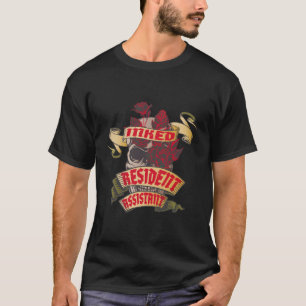 Resident Assistant Inked Skull & Red Roses Tattoo T-Shirt