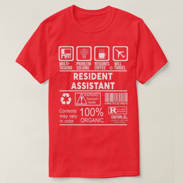 RESIDENT ASSISTANT NICE DESIGN 2017 T-Shirt (Design Front)