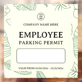 Resident Employee Parking Entrance Permit Door  Window Cling