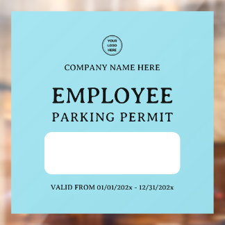 Resident Employee Parking Entrance Permit Door  Window Cling