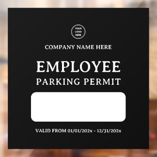 Resident Employee Parking Entrance Permit Door  Window Cling