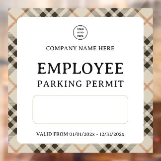 Resident Employee Parking Entrance Permit Door  Window Cling