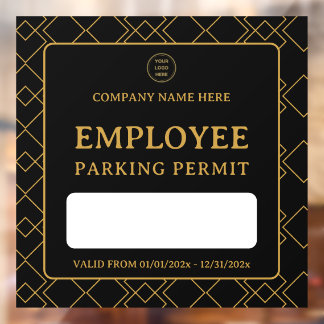 Resident Employee Parking Entrance Permit Door  Window Cling