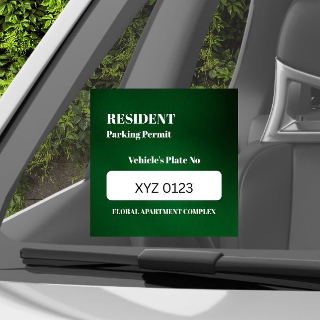 Resident Employee Parking Permit Vehicle Door  Window Cling (Creator Uploaded)