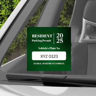 Resident Employee Parking Permit Vehicle Door Window Cling
