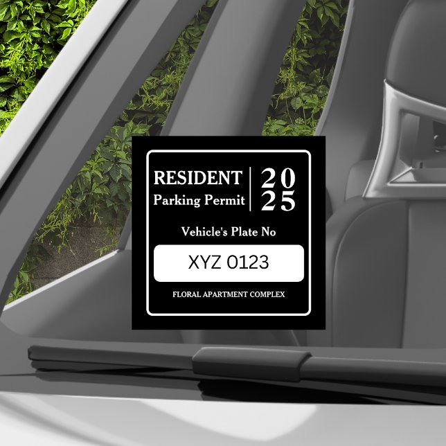 Resident Employee Parking Permit Vehicle Door  Window Cling (Creator Uploaded)