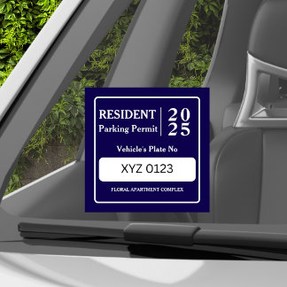 Resident Employee Parking Permit Vehicle Door Window Cling