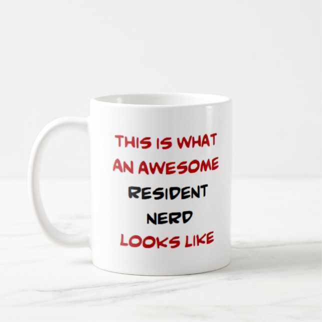 resident nerd, awesome coffee mug (Left)