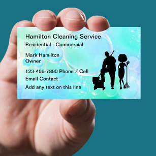Residential And Commercial Cleaning Service Business Card