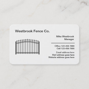 Residential And Commercial Fence Business Cards