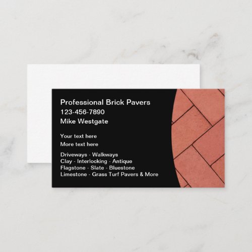 Residential Brick Pavers Professional Business Card