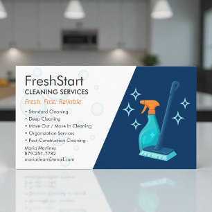 Residential Cleaning Service Professional Business Card