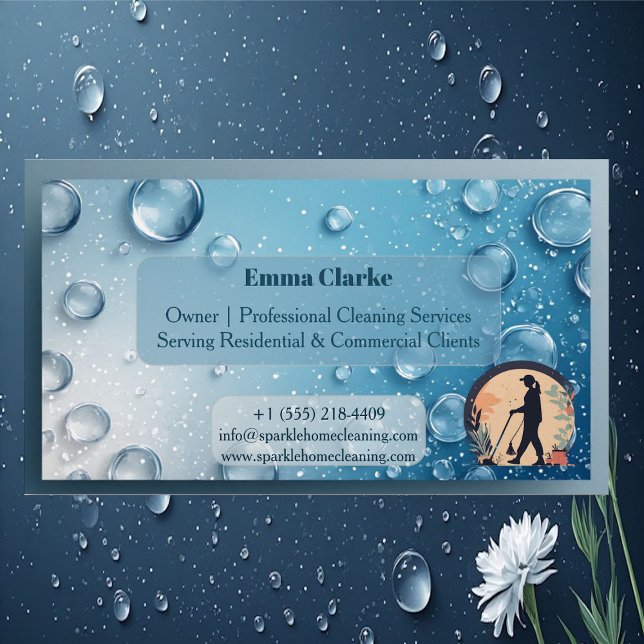 Residential & Commercial Cleaning Water Droplets   Business Card Magnet (Residential & Commercial Cleaning Water Droplets Business Card Magnet)